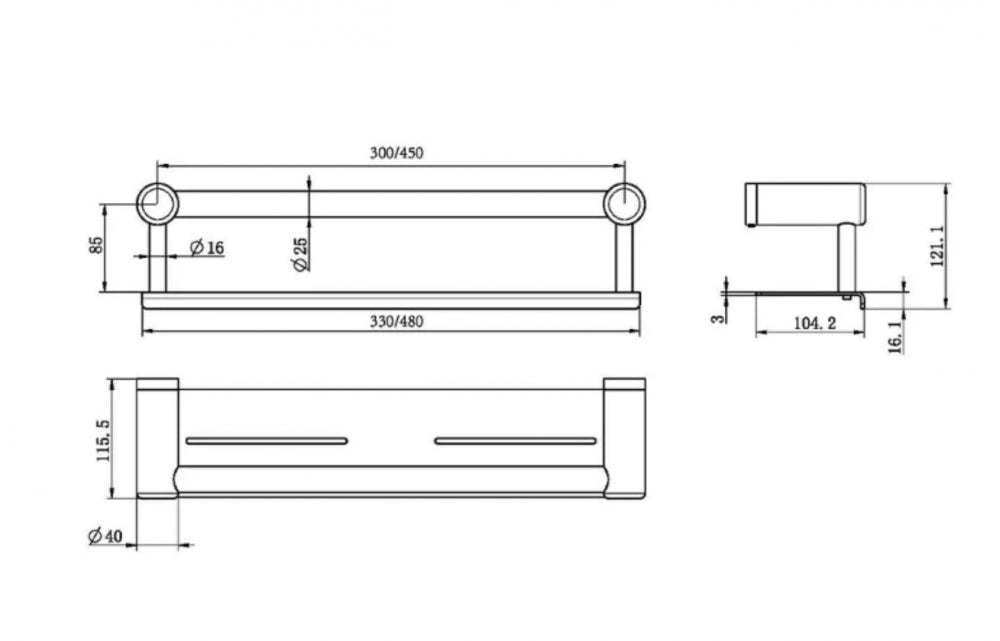 Avail Designs Calibre Terra Grab Rail with Shelf