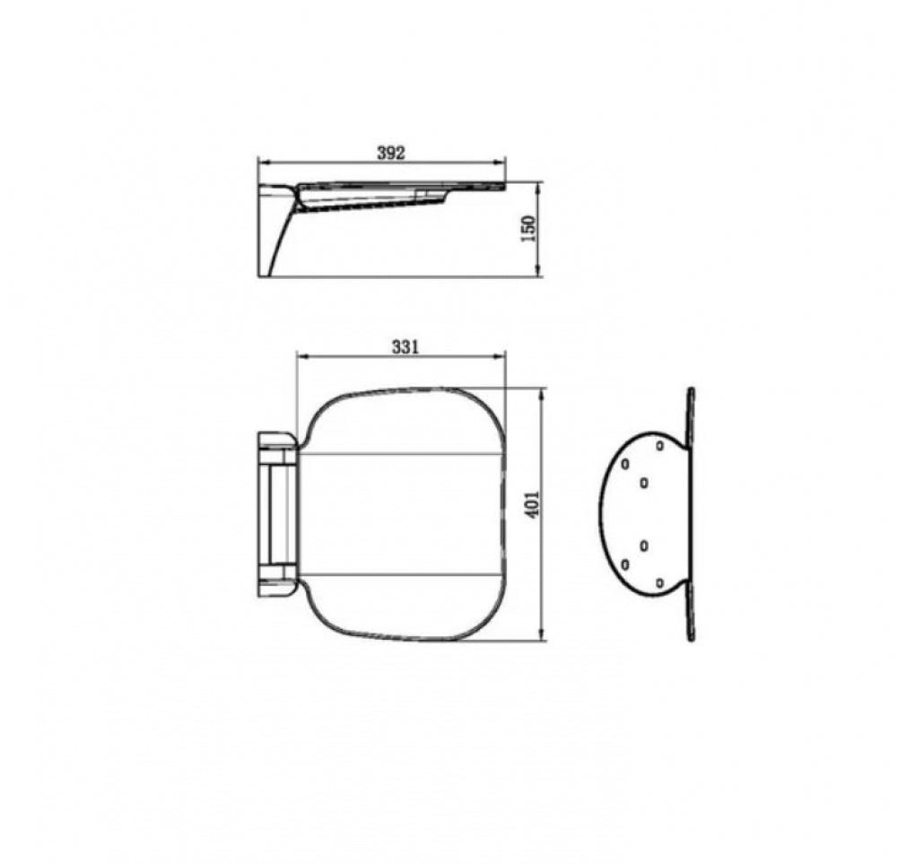 Nero Mecca Care NRCR0003 400 Shower Seat Soft Close