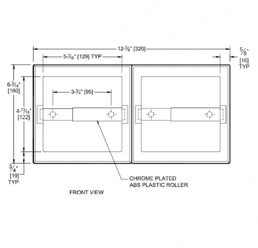 JD MACDONALD 10-74022 Double Toilet Roll Holder Recessed
