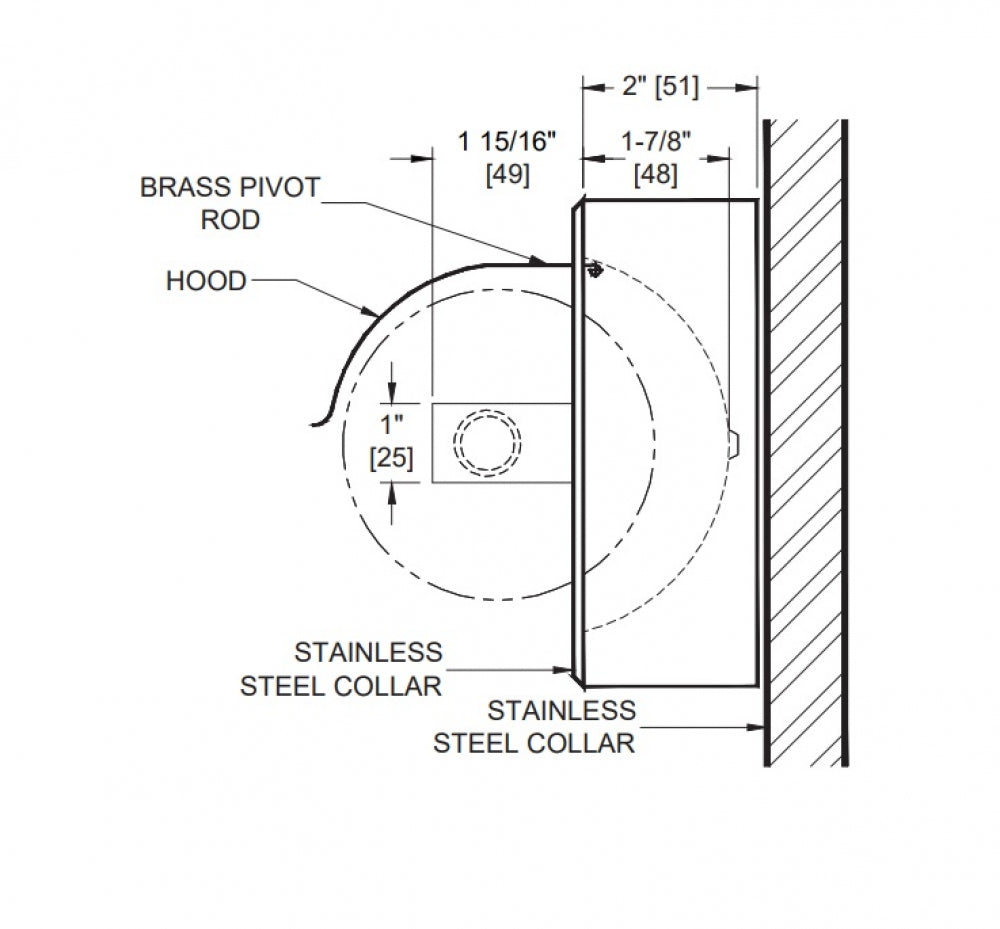 JD MACDONALD 10-7402 Single Toilet Roll Holder with Hood