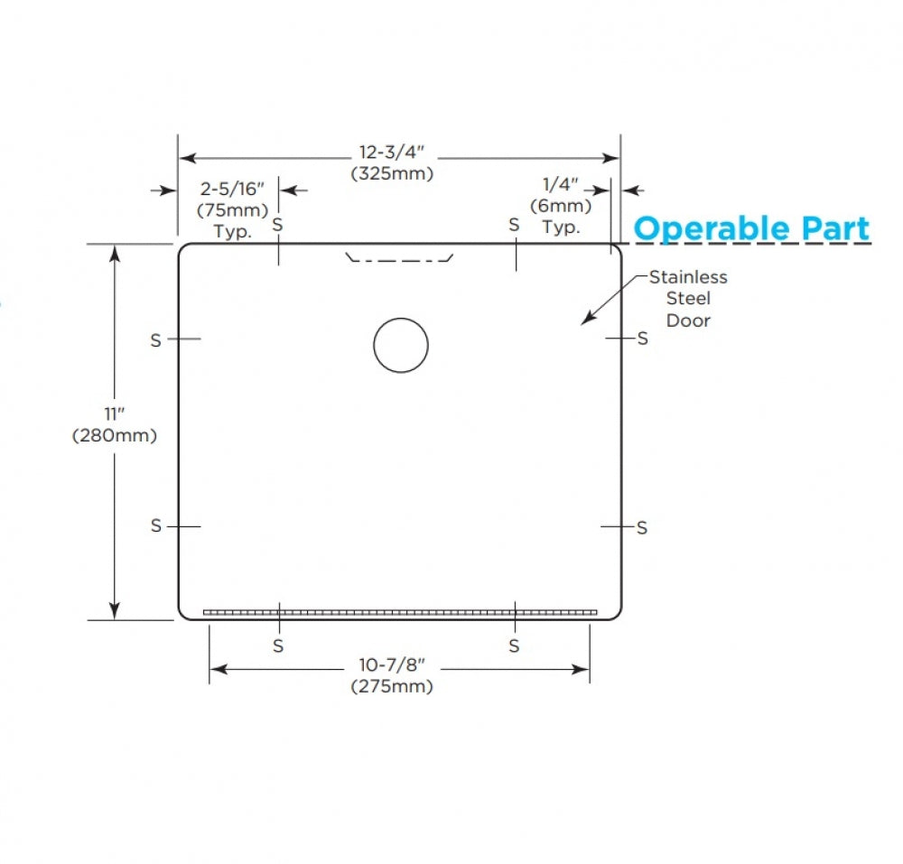 BOBRICK Contura B4353 Recessed Sanitary Waste Bin