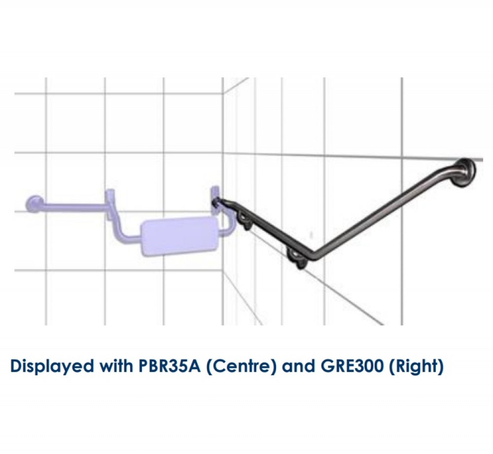 JD MACDONALD GRE08 Toilet Grab Rail Attachment 40 Degree Left Hand