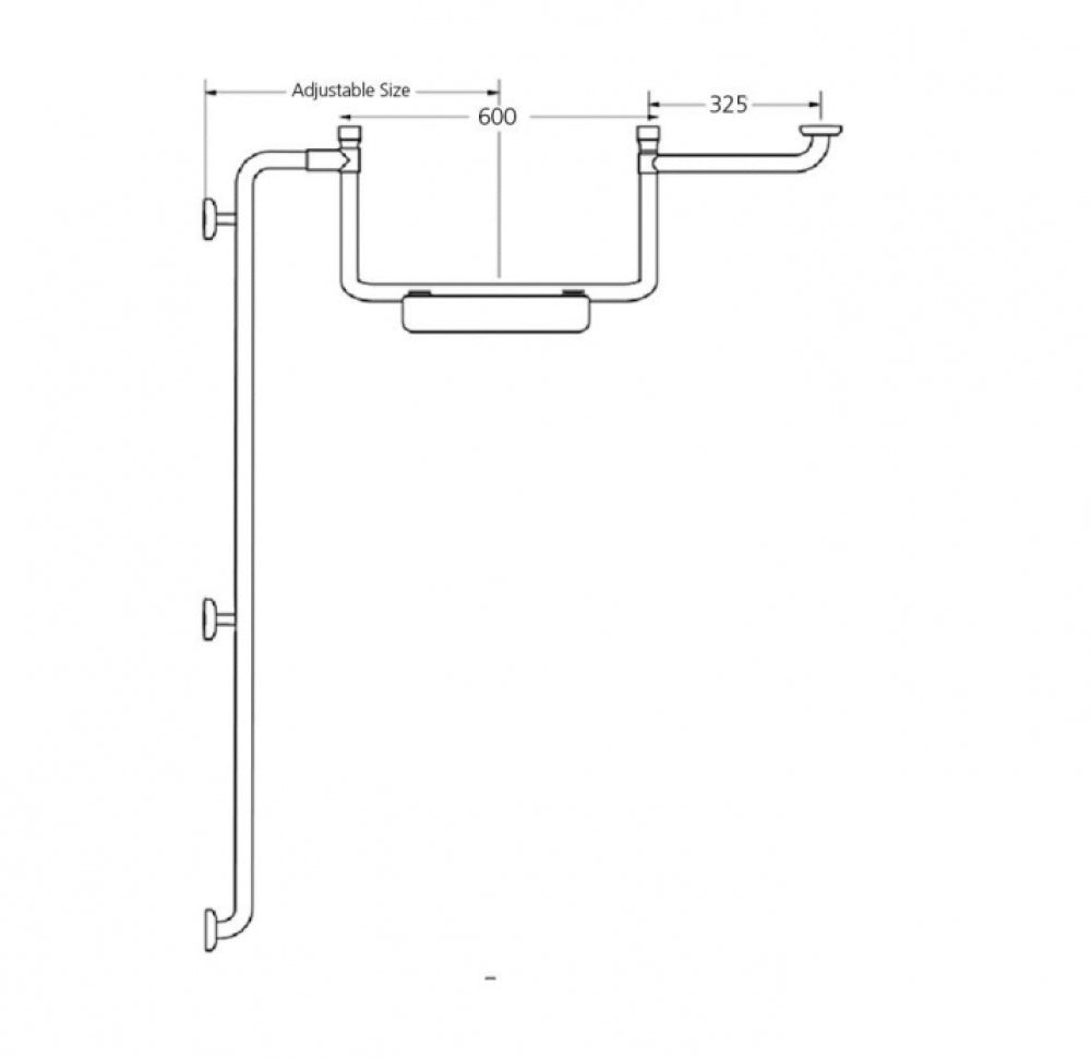 JD MACDONALD GRE08 Toilet Grab Rail Attachment 40 Degree Left Hand
