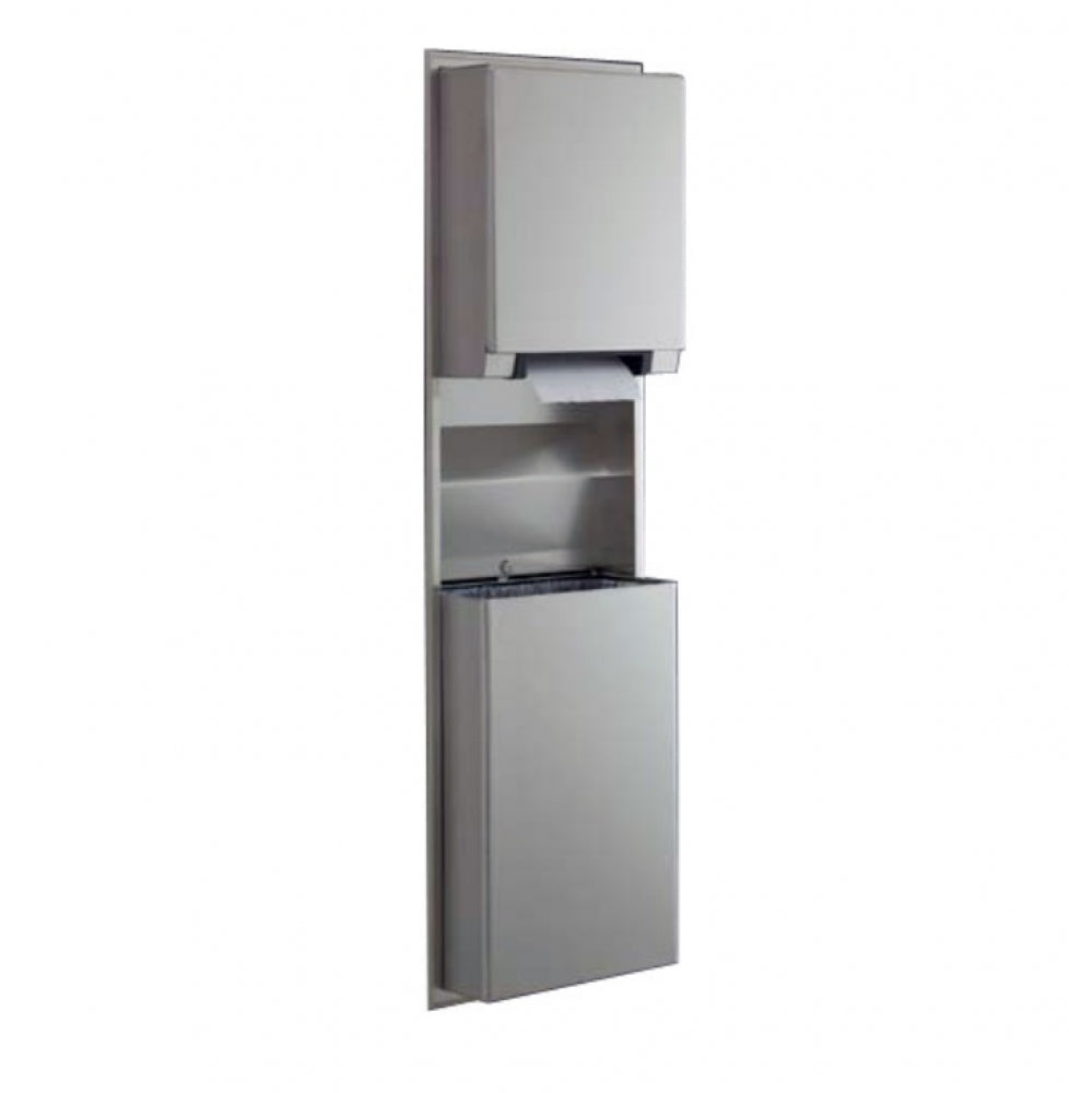BOBRICK B39747 Auto Roll Towel Dispenser and Waste Bin 68L Recessed