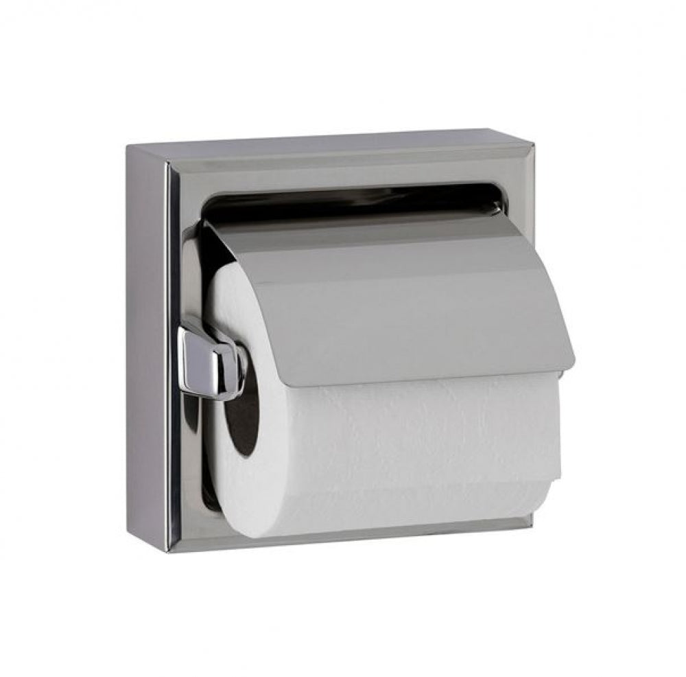 BOBRICK B6699 Single Toilet Roll Holder with Hood