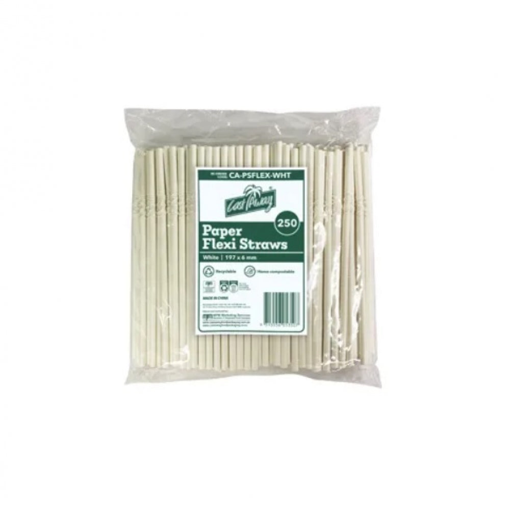 Castaway PSFLEX Flexi Paper Straws
