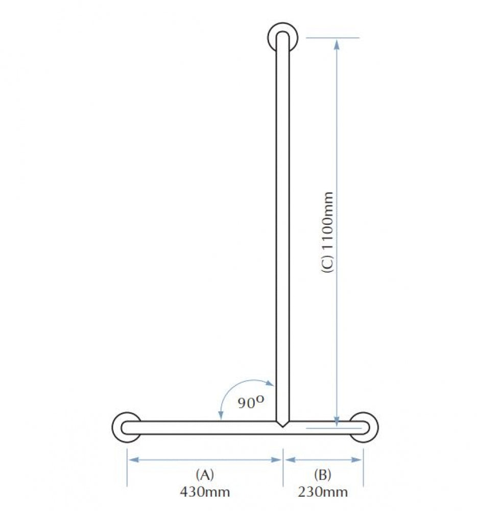 Bradley 832-MB Shower Grab Rail Right Hand