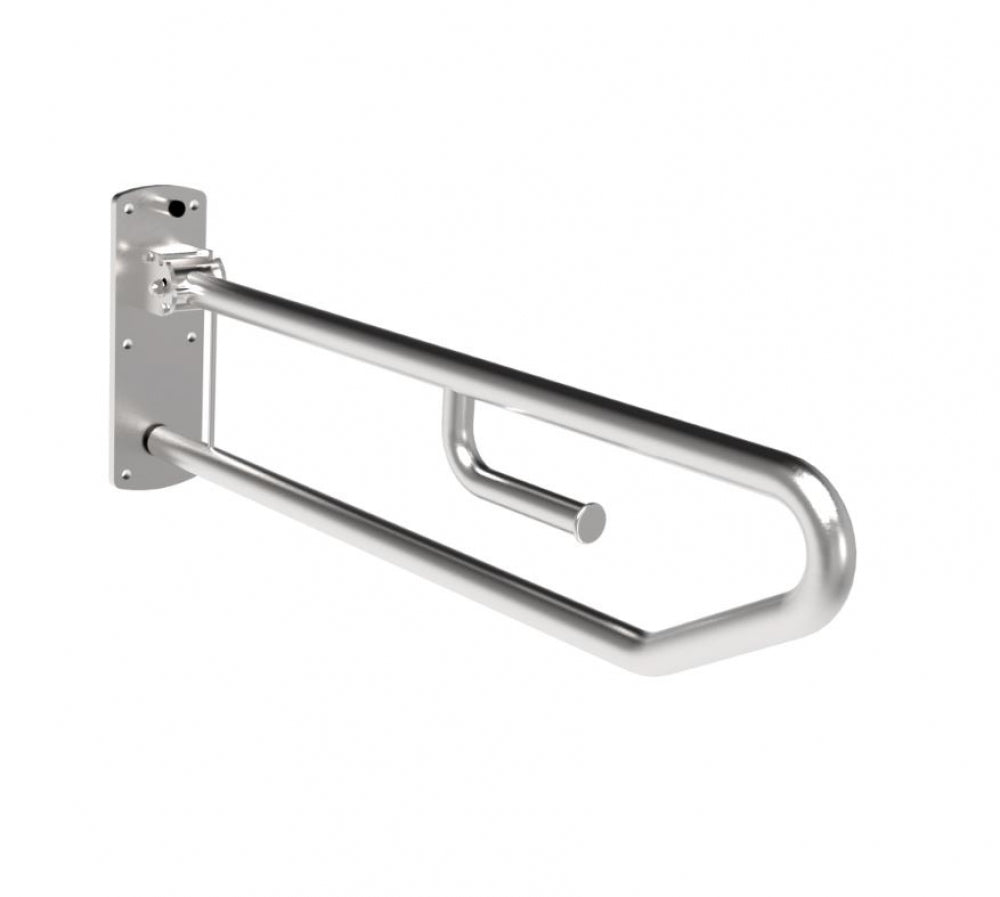 Bradley 832-102 Drop Down Grab Rail with Locking Pin and Toilet Roll Holder