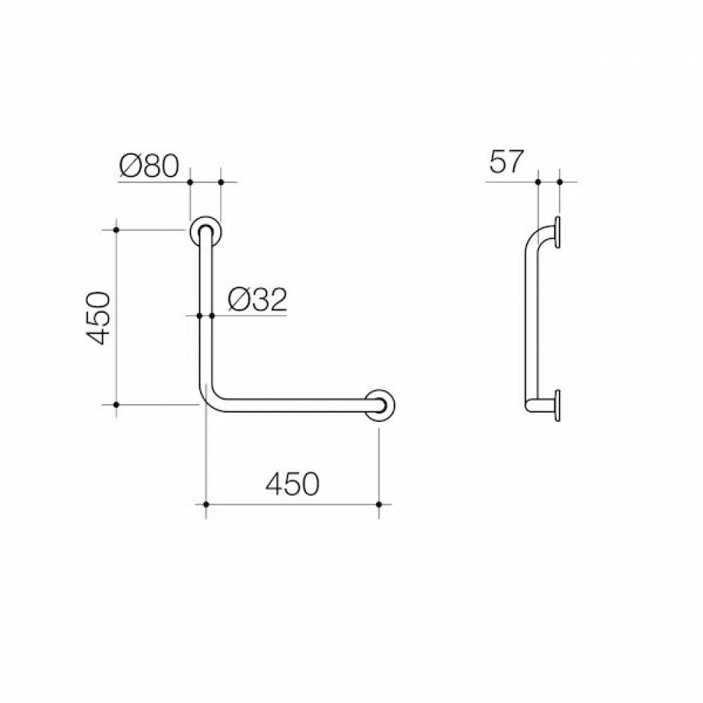 Caroma Care Support 687460BN 90 Degree Ambulant Grab Rail