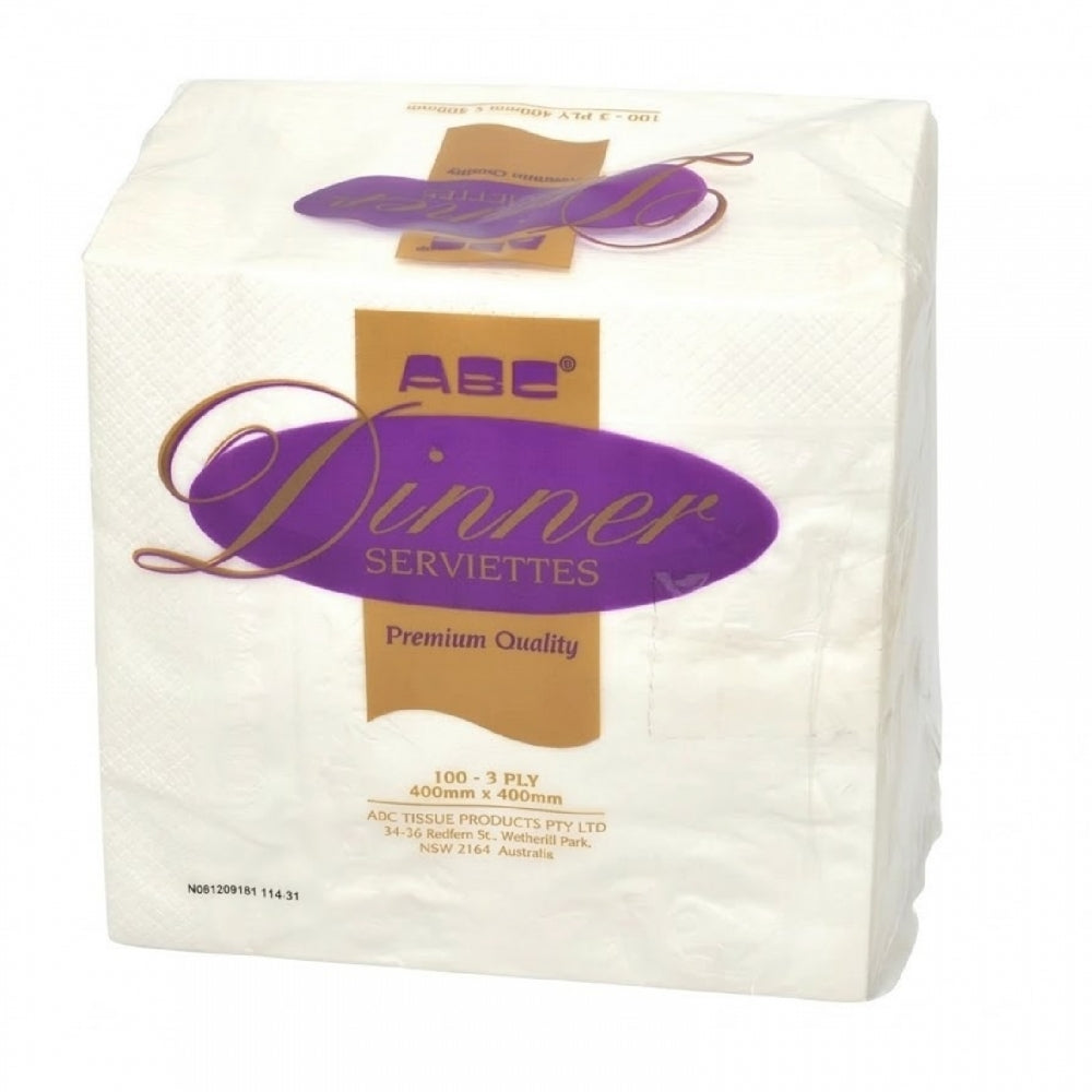 ABC Premium 3 Ply Dinner Multifold Serviettes