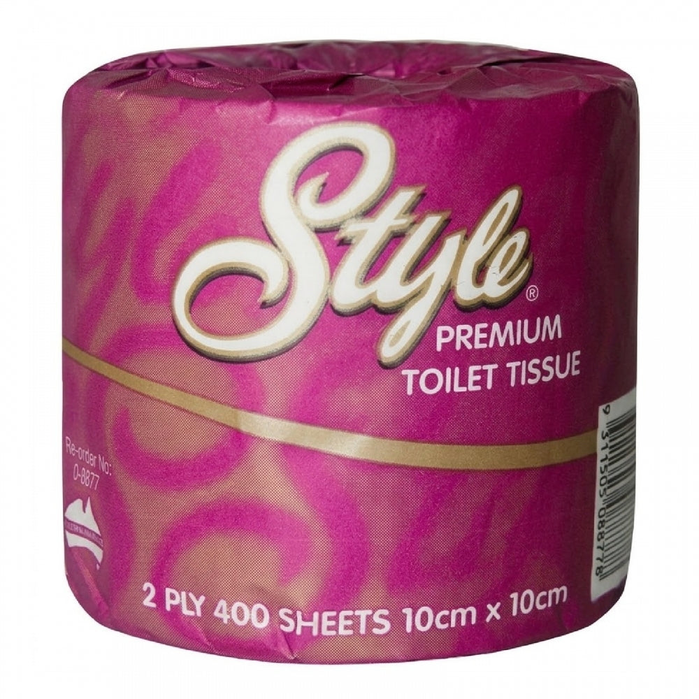 ABC Style Premium 0-8877 Toilet Paper Rolls Wrapped 400 Sheet 2Ply