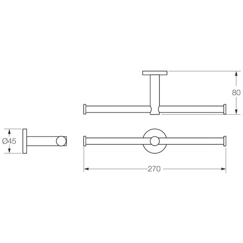 Caroma Virtu Circit 0961B Double Toilet Roll Holder