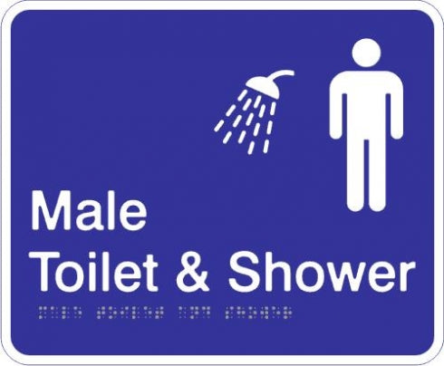 Visualise Male Toilet and Shower Acrylic Braille Sign