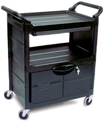 Rubbermaid 3457 Utility Cart with Lockable Doors
